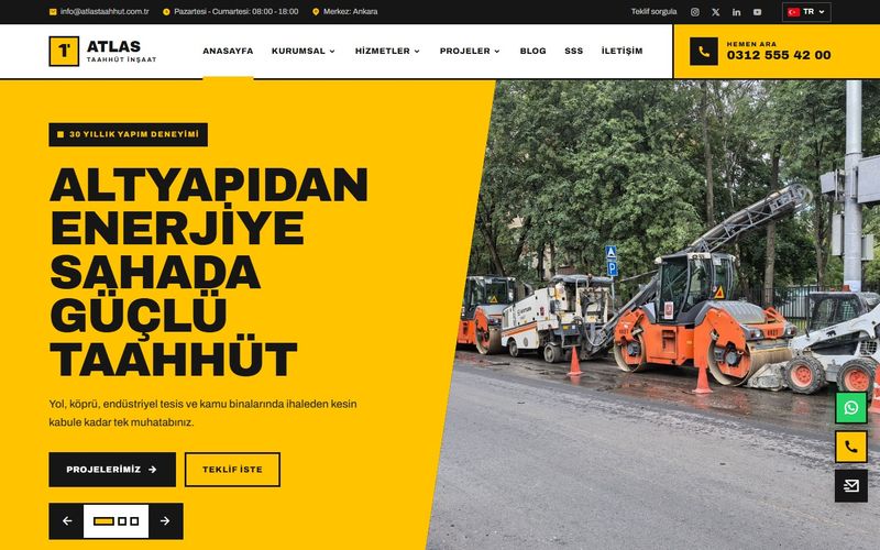 Atlas Taahhüt İnşaat demo ekran görüntüsü