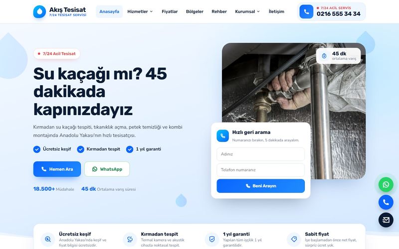 Akış Tesisat demo ekran görüntüsü