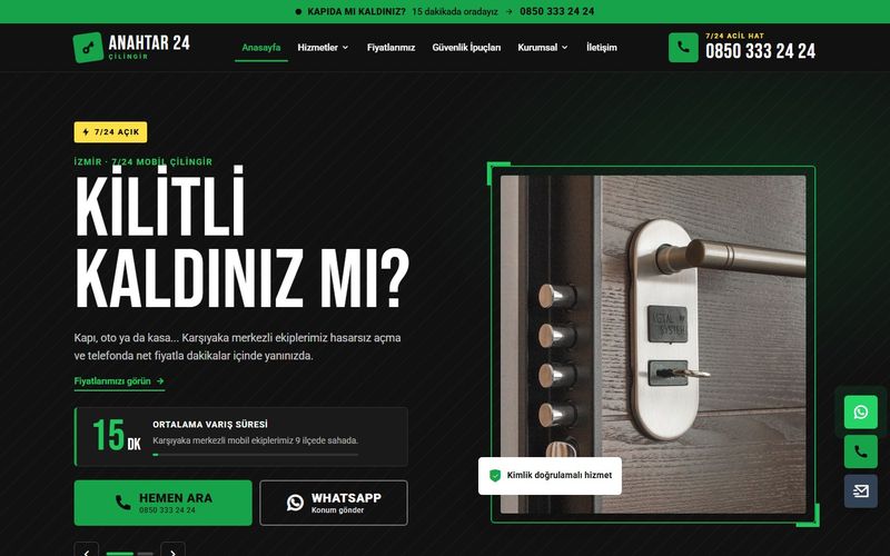 Anahtar 24 Çilingir demo ekran görüntüsü