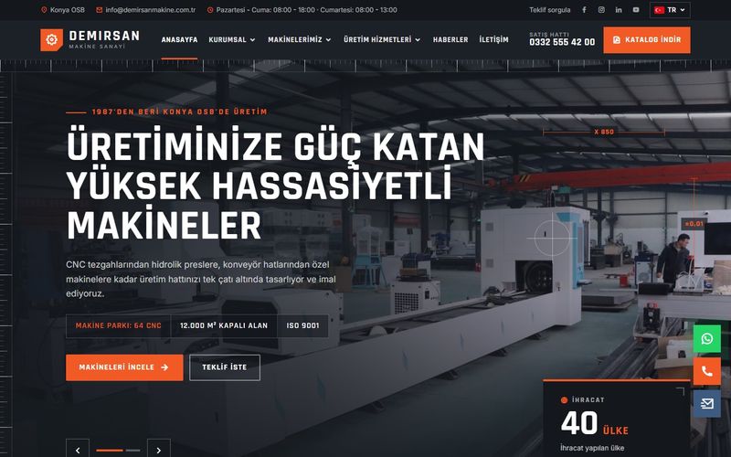 Demirsan Makine Sanayi demo ekran görüntüsü